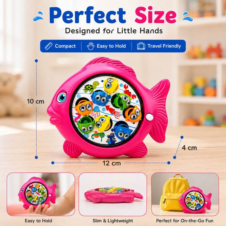 Webby Manual Rotating Magnetic Fishing Game for Kids | Magnetic Fish, Includes Fishing Rod