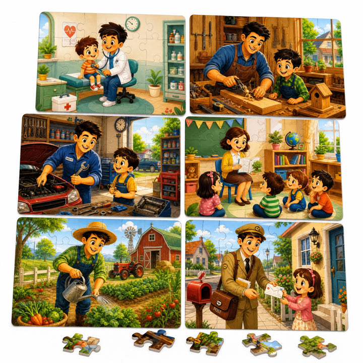 Webby Our Helpers Level Up Jigsaw Puzzle for Kids | 6 Puzzles in Box, 9-16 Pieces, Age 2+ Years