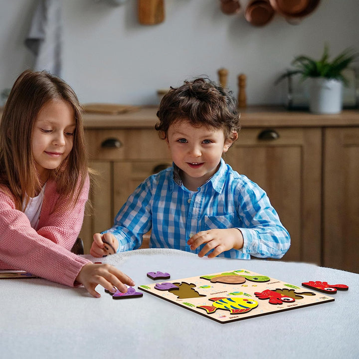 Webby Learning Sea Creatures Wooden Puzzle