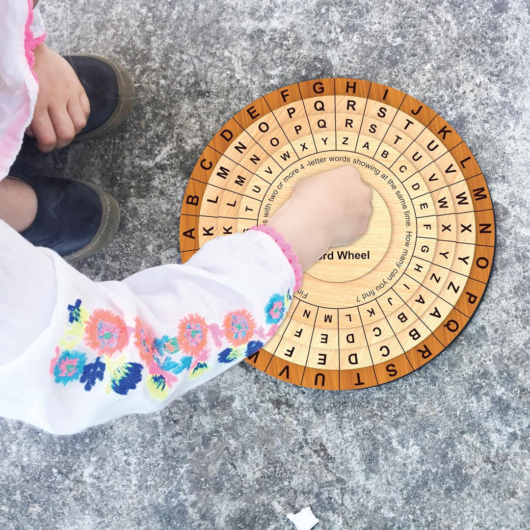 Webby Wooden Circle Word Wheel Puzzle