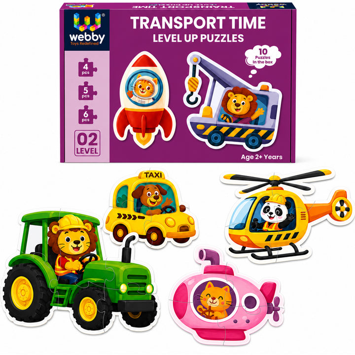 Webby Transport Time Level Up Jigsaw Puzzles for Kids
