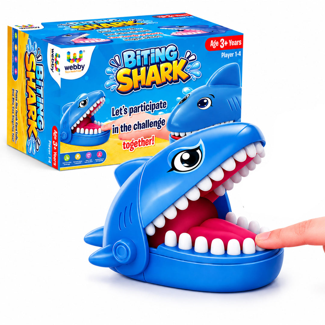 Webby Biting Shark Game for Kids | Ages 3+ Years, 1-4 Players, No Batteries Required