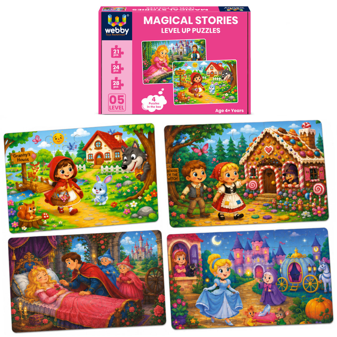 Webby Magical Stories Level Up Jigsaw Puzzle for Kids | 4 Puzzles in a Box, 21-28 Pieces, Age 4+ Years