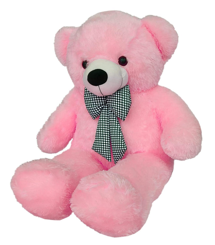 Webby Plush Huggable Teddy Bear with Neck Bow-75 Cm (Pink)