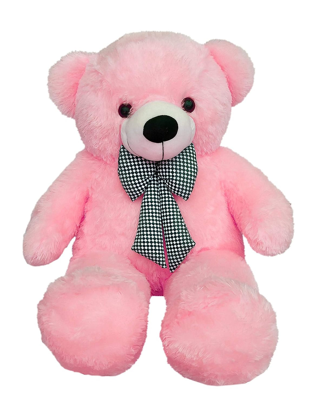 Webby Plush Huggable Teddy Bear with Neck Bow-75 Cm (Pink)