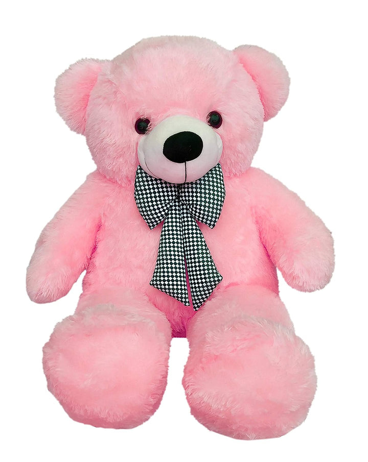 Webby Plush Huggable Teddy Bear with Neck Bow-75 Cm (Pink)