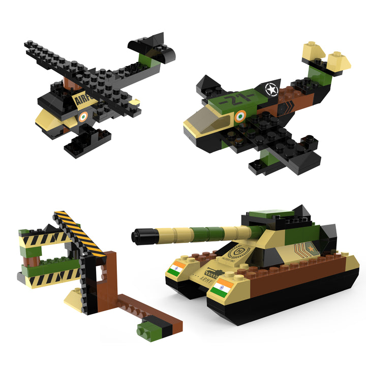 Webby 4 in 1 Military ABS Building Blocks Kit, 122 Pcs