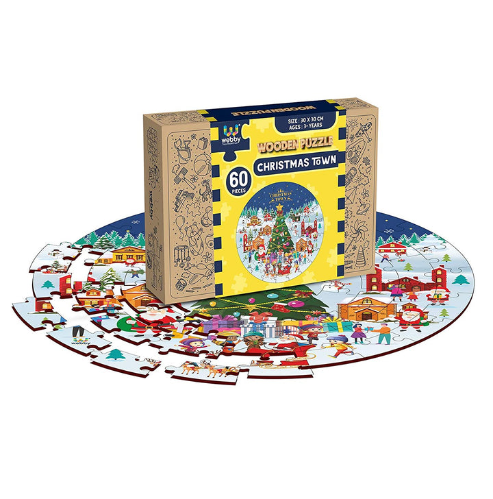 Webby Wooden Jigsaw Puzzles for Kids, 60 Pcs