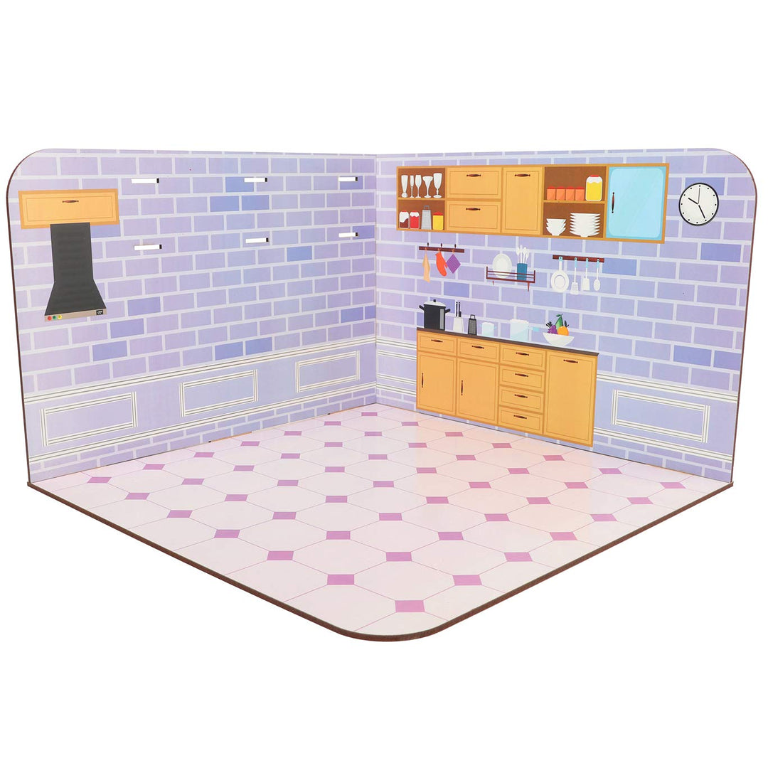 Webby DIY Wooden Kitchen Dollhouse with Furniture