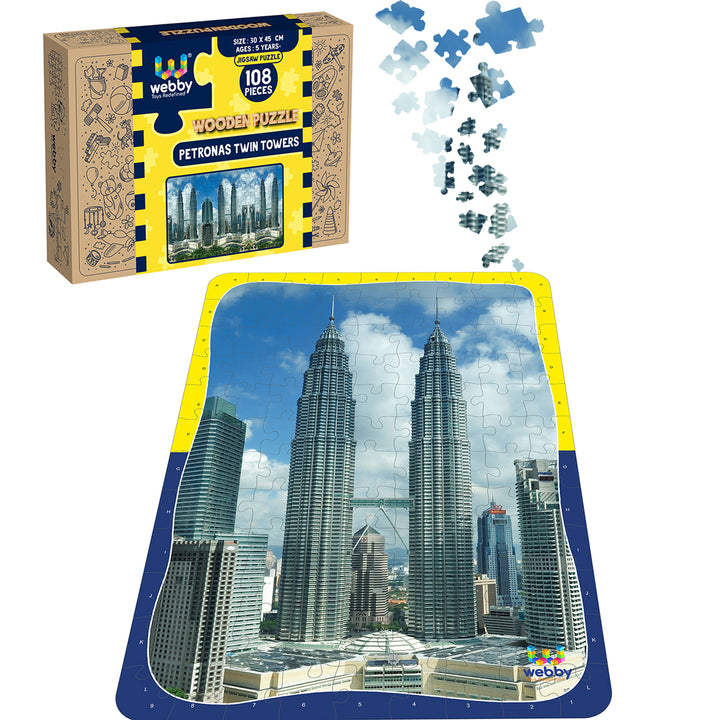 Webby Petronas Twin Towers Wooden Jigsaw Puzzle, 108 Pieces