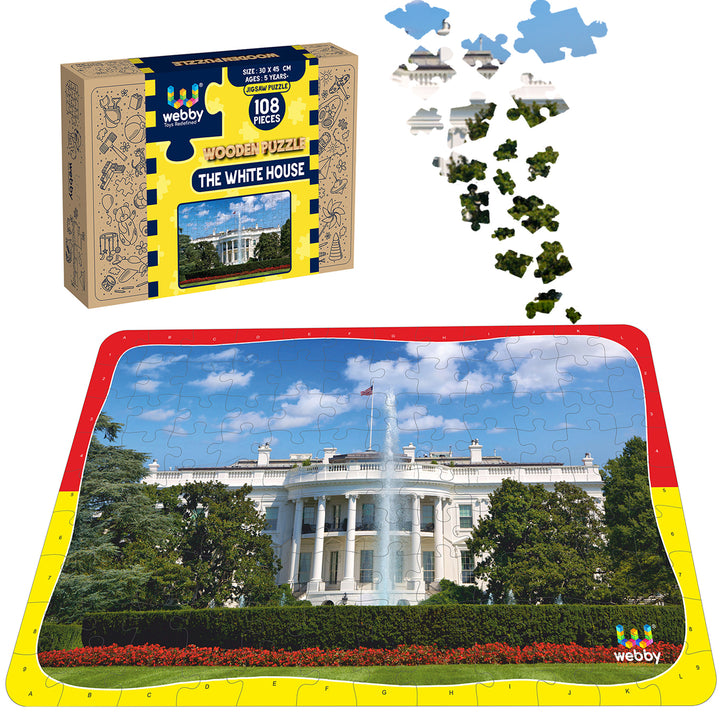 Webby The White House Wooden Jigsaw Puzzle, 108 Pieces, Multicolor