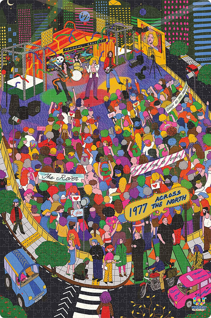 Webby Rock Concert Illustration Wooden Jigsaw Puzzle, 1000 Pieces