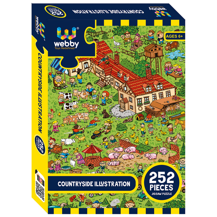 Webby Countryside Illustration Jigsaw Puzzle, 252 pieces