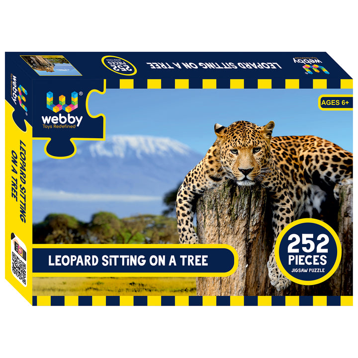 Webby Leopard Sitting on a Tree Jigsaw Puzzle, 252 pieces