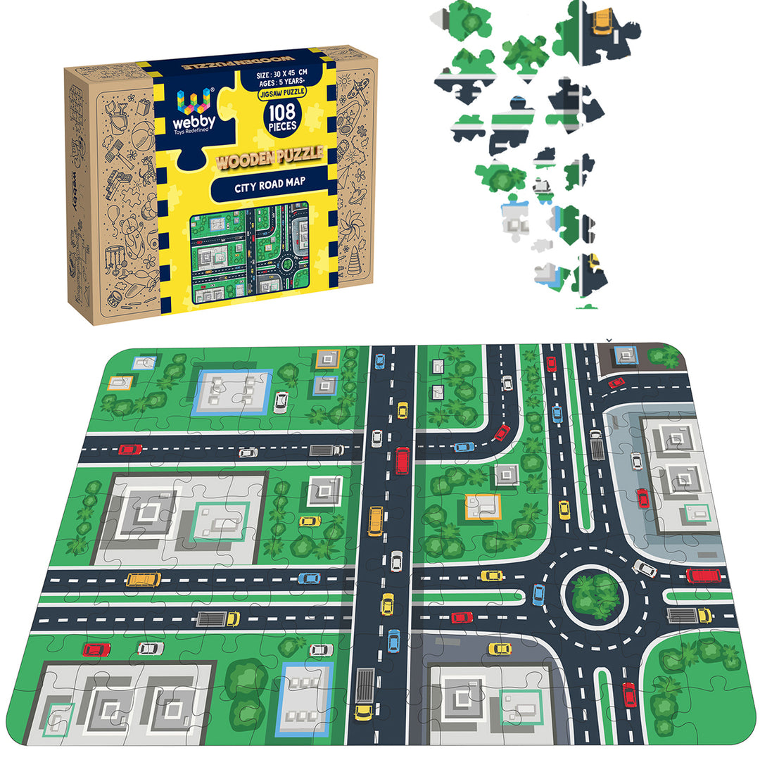 Webby City Road Map Jigsaw Puzzle, 108 Pieces
