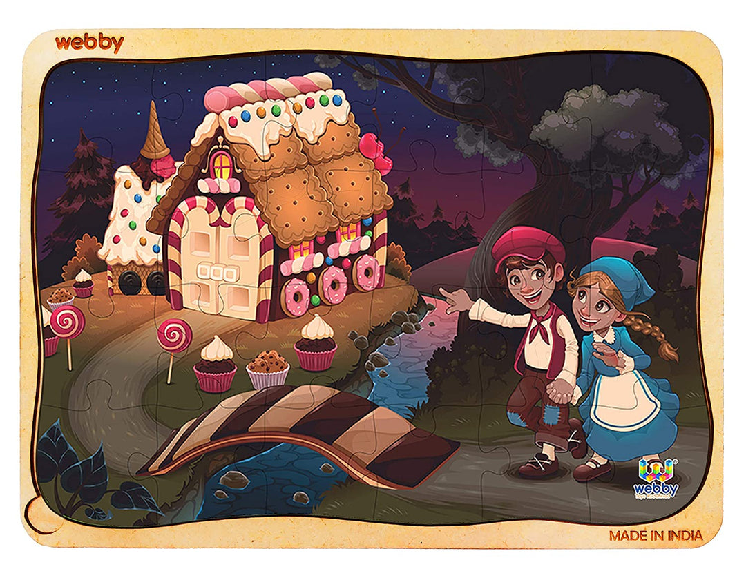 Webby Hensel & Gretel Wooden Jigsaw Puzzle, 24pcs, Multicolor