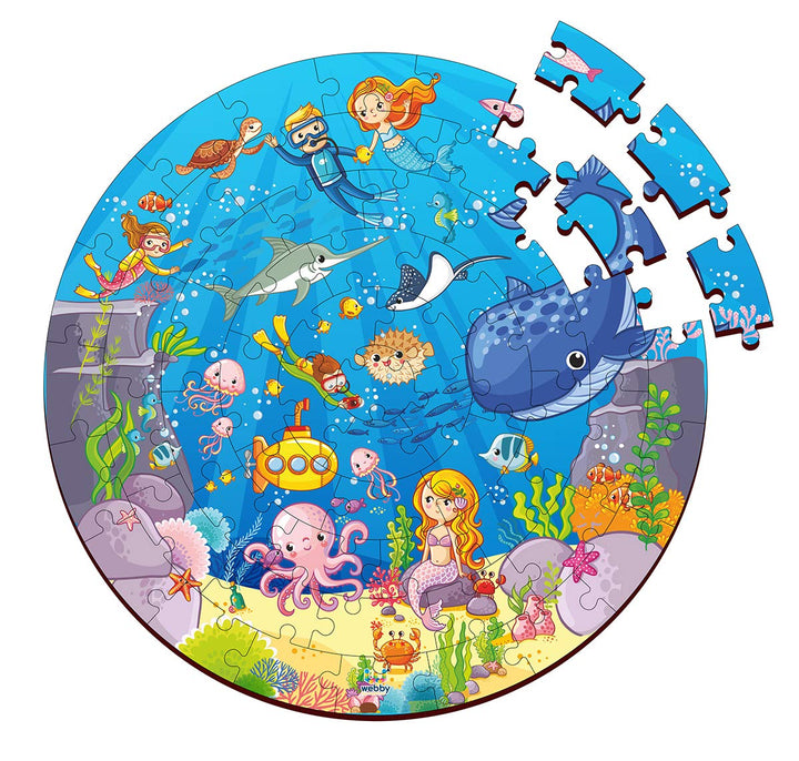 Webby Wooden Jigsaw Puzzles for Kids, 60 Pcs