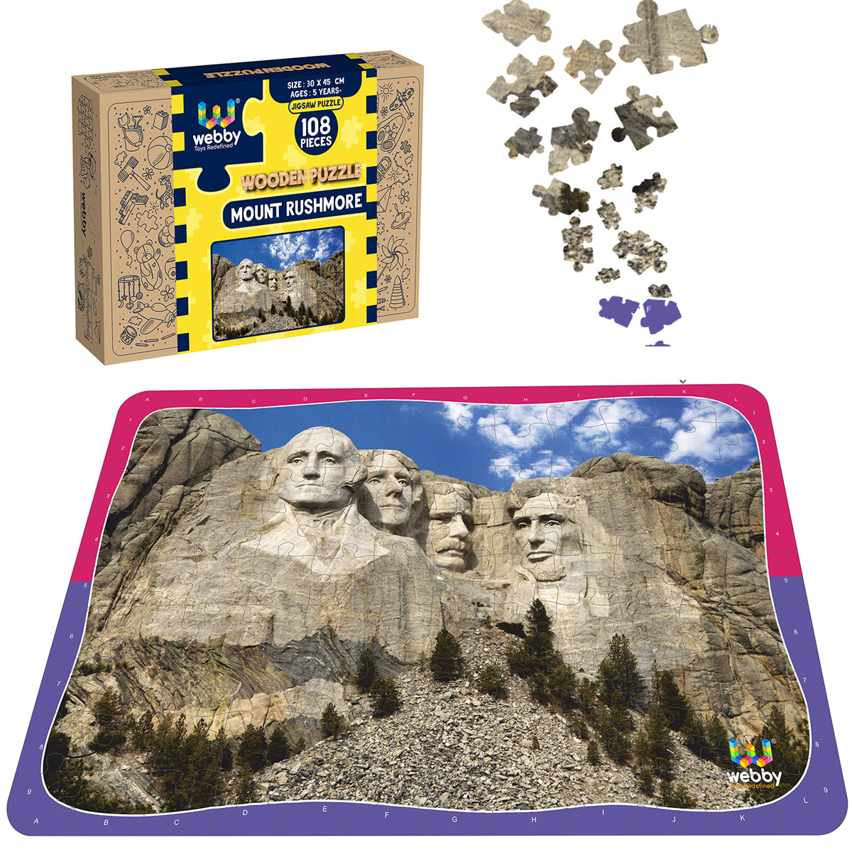 Mt. Rushmore 500 Piece Jigsaw Puzzle - Made In USA, Boardwalk Puzzles For Adults