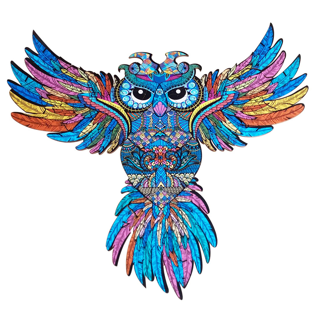 Webby Colourful Owl Wooden Puzzle for Kids, 100 Pieces