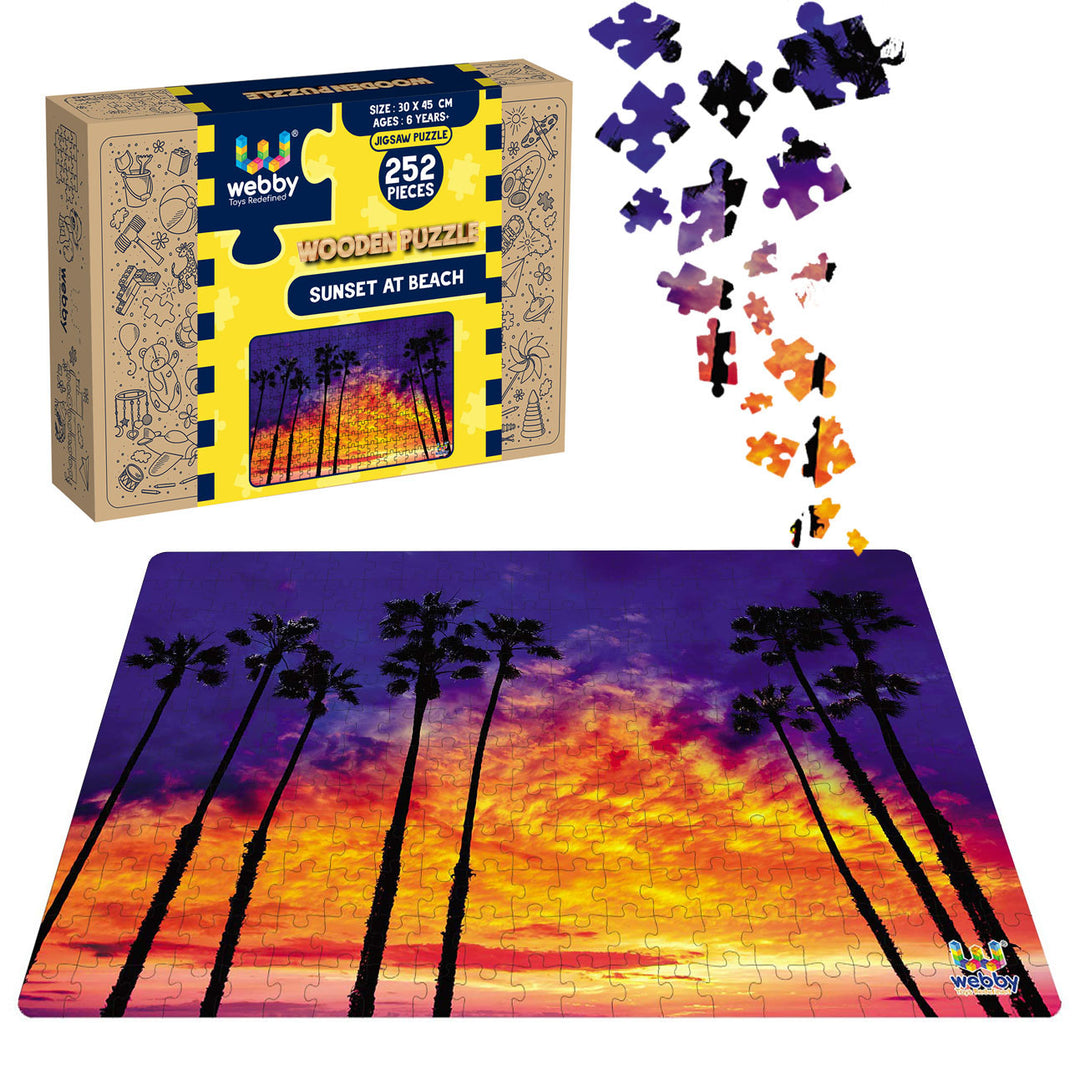 Webby Sunset at Beach Jigsaw Puzzle, 252 pieces
