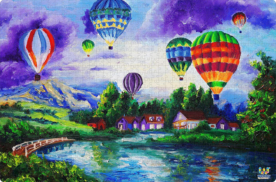 Webby Hot Air Balloons Wooden Jigsaw Puzzle, 1000 Pieces