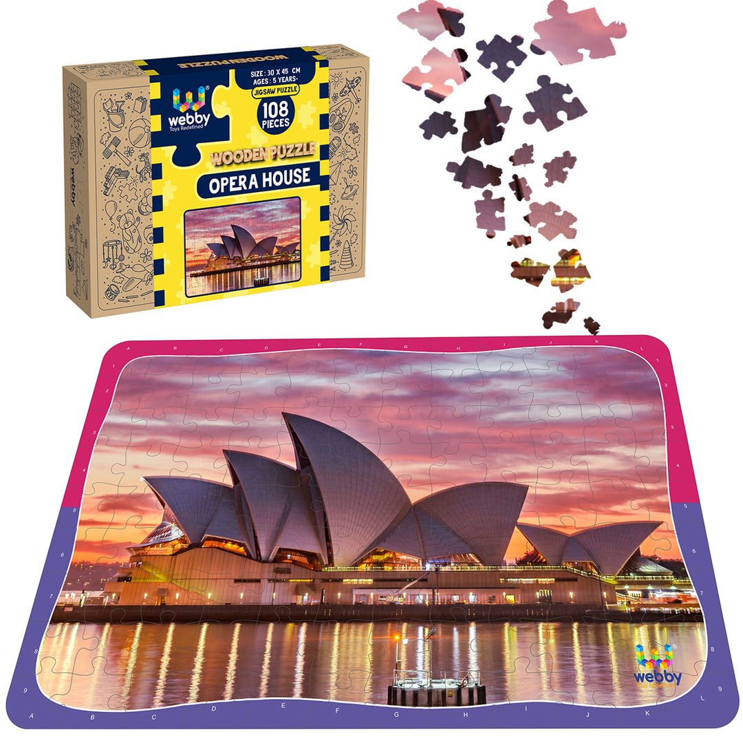 Webby Opera House Wooden Jigsaw Puzzle, 108 Pieces