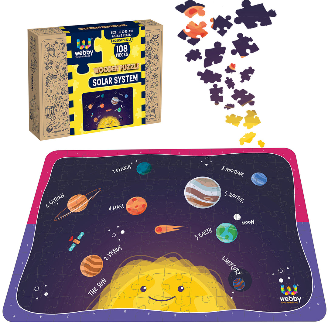 Webby Solar System Wooden Jigsaw Puzzle, 108 Pieces