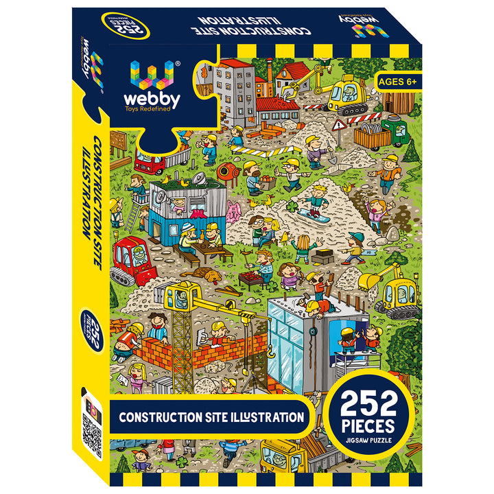 Webby Construction Site Illustration Jigsaw Puzzle, 252 pieces