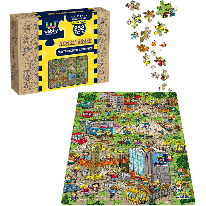 Webby Construction Site Illustration Jigsaw Puzzle, 252 pieces
