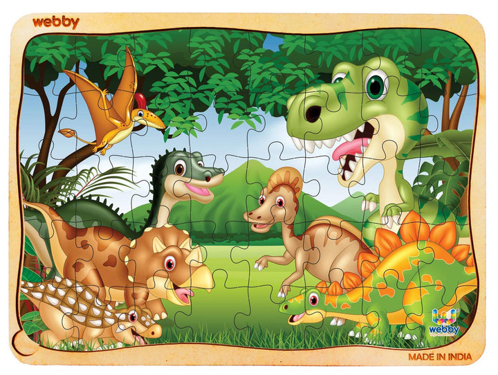 Webby Dinosaur Wooden Floor Puzzle, 40 Pcs