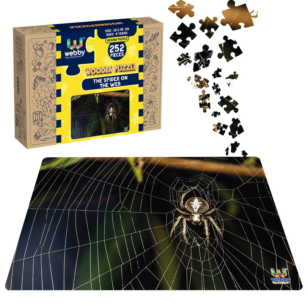 Webby The Spider on the Web Wooden Jigsaw Puzzle, 252 pieces