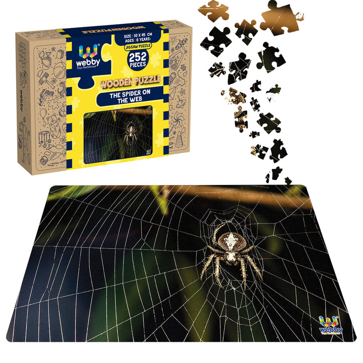 Webby The Spider on the Web Wooden Jigsaw Puzzle, 252 pieces
