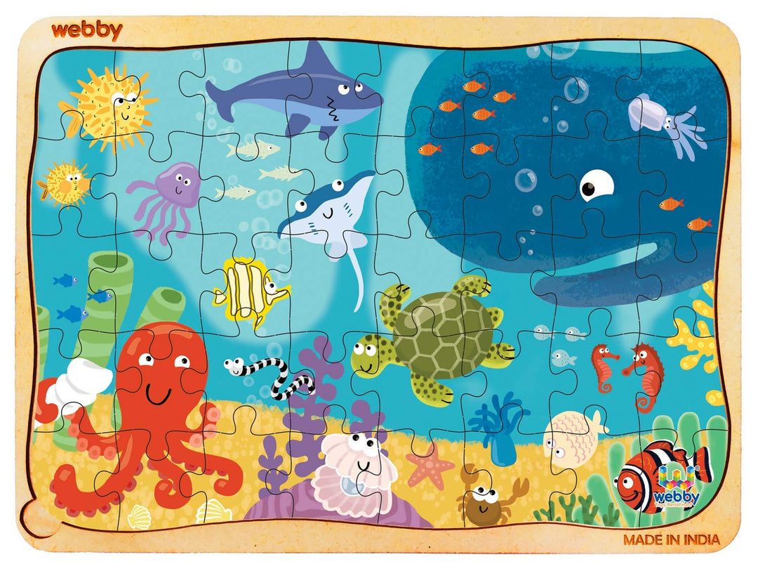 Webby Underwater Wooden Floor Puzzle, 40 Pcs