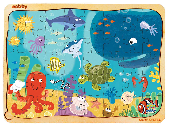Webby Underwater Wooden Floor Puzzle, 40 Pcs