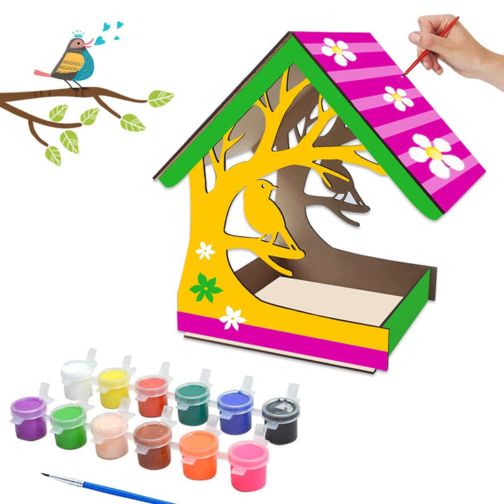 Webby DIY Wooden Build & Paint Hut Shape Bird House