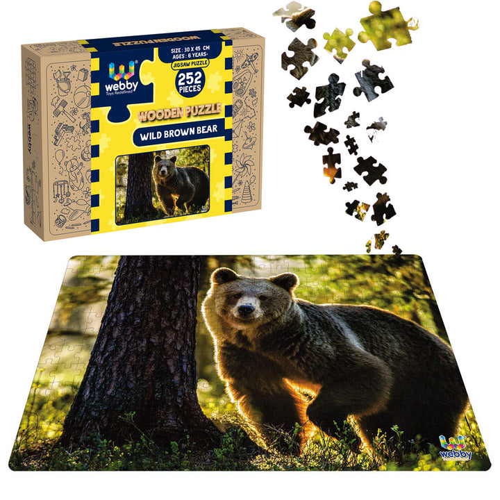 Webby Wild Brown Bear Jigsaw Puzzle, 252 pieces