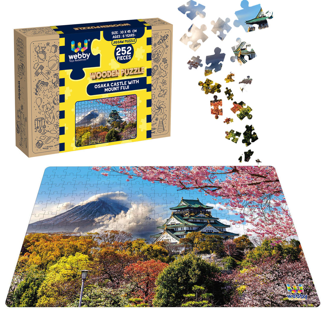 Webby Osaka Castle with Mount Fuji Jigsaw Puzzle, 252 pieces