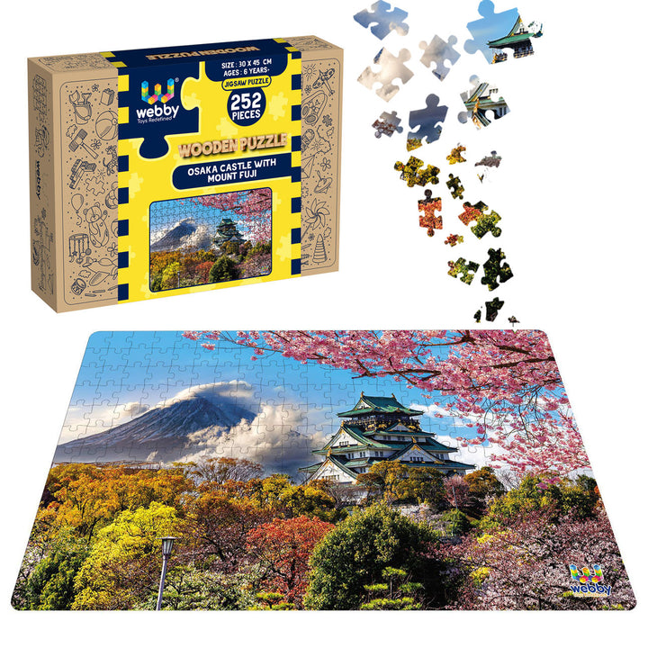 Webby Osaka Castle with Mount Fuji Jigsaw Puzzle, 252 pieces