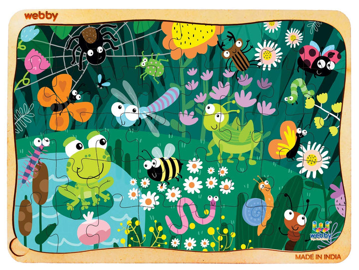 Webby Amazing Bugs Wooden Jigsaw Puzzle, 40Pcs