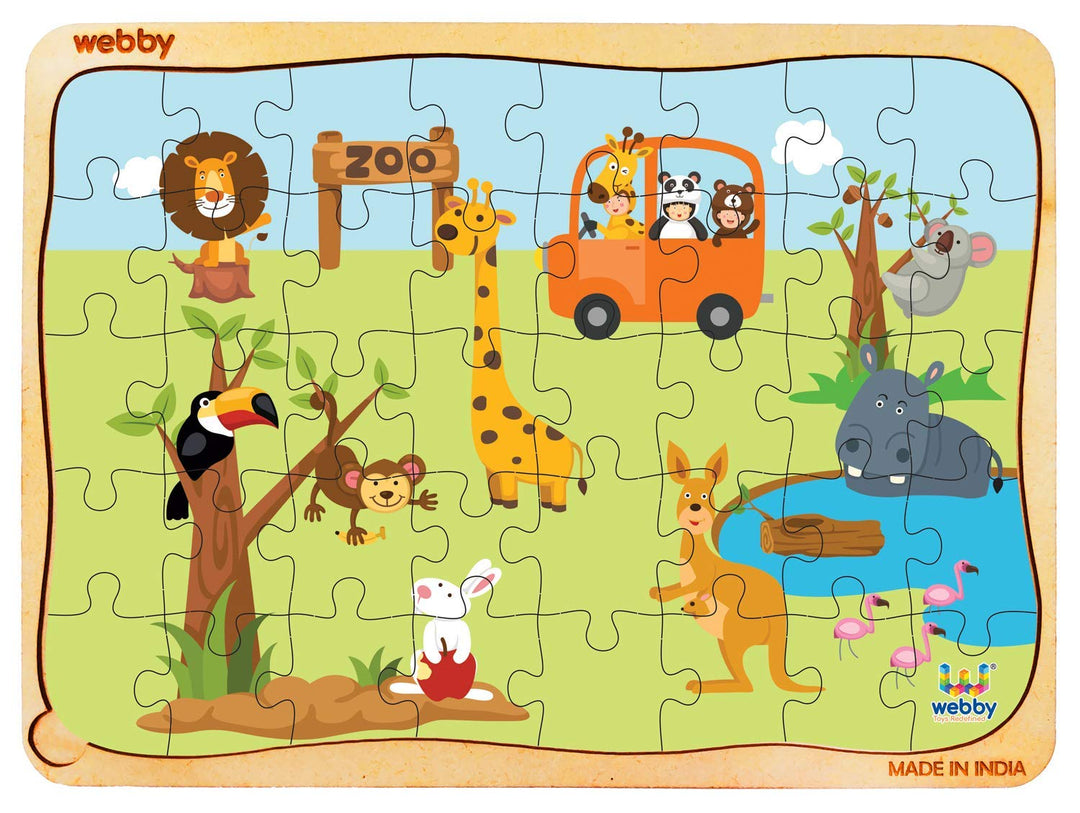 Webby Zoo Wooden Floor Puzzle, 40 Pcs