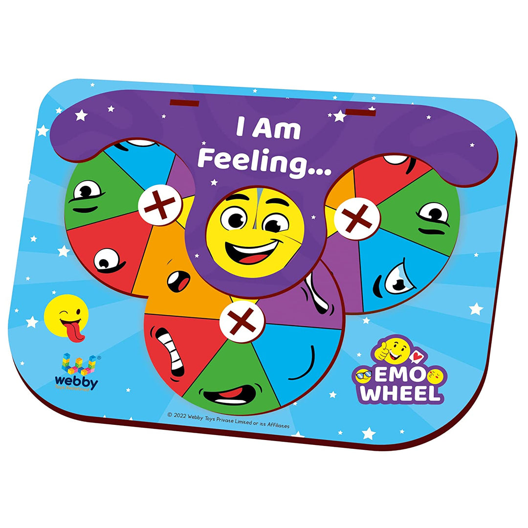 Webby Wooden Emotion Wheel toy for kids