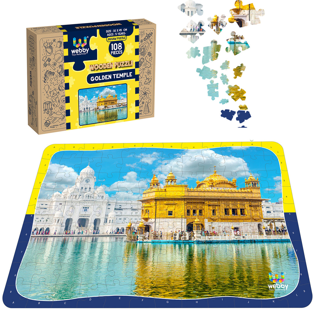 Webby Golden Temple Wooden Jigsaw Puzzle, 108 Pieces