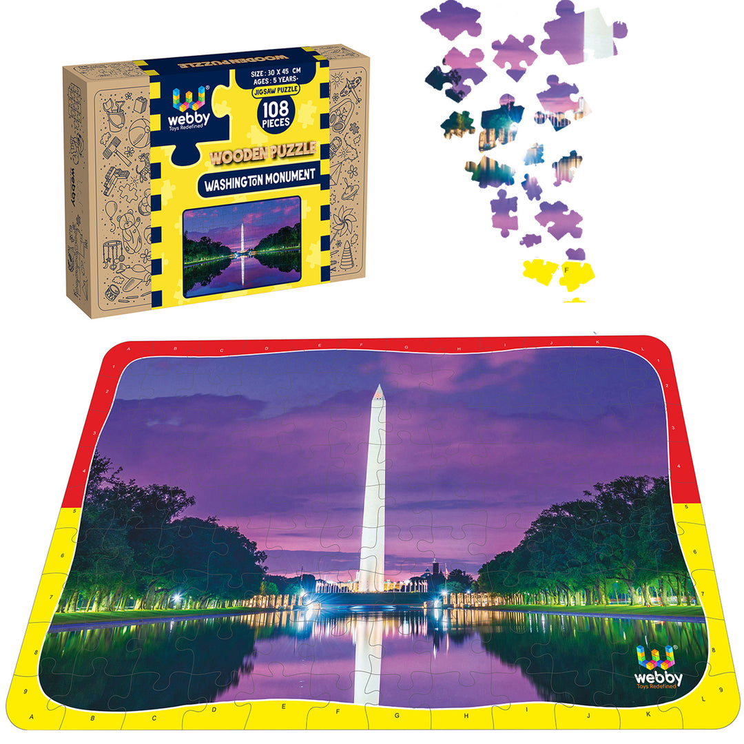 Webby Washington Monument Wooden Jigsaw Puzzle, 108 Pieces