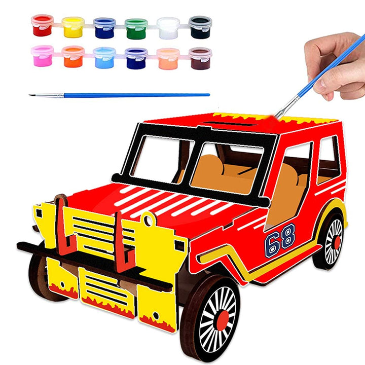 Webby DIY Build & Paint Wooden Movable Car