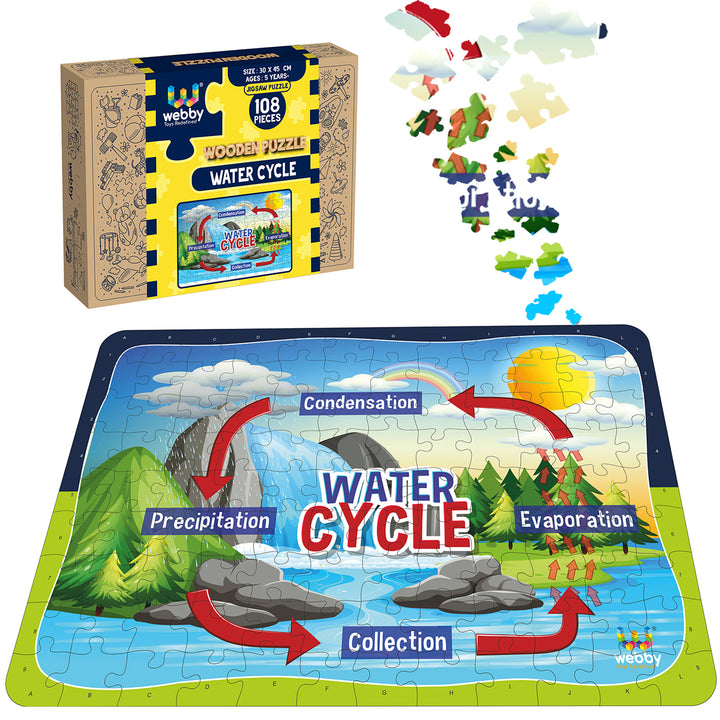 Webby Water Cycle Wooden Jigsaw Puzzle, 108 Pieces