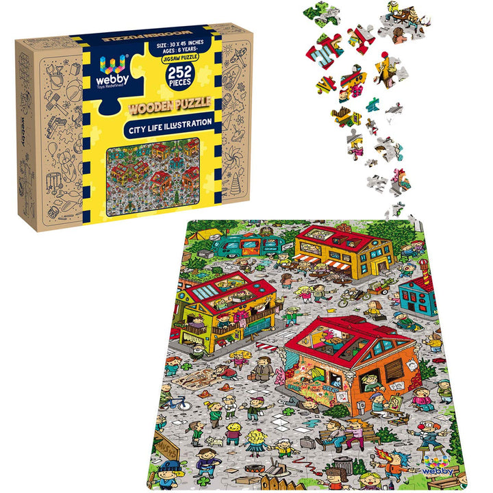 Webby City Life Illustration Jigsaw Puzzle, 252 pieces