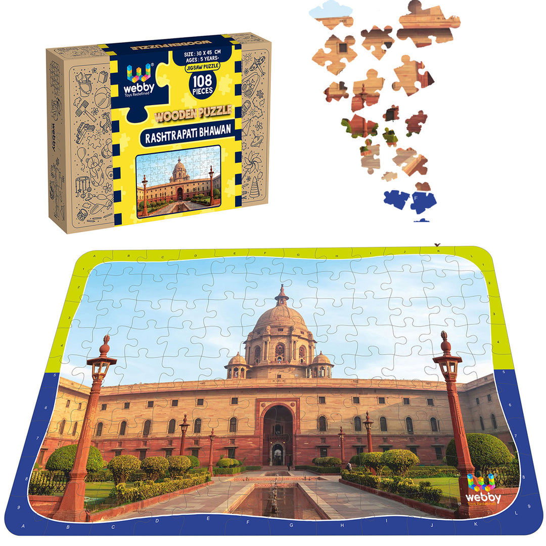 Webby Rashtrapati Bhawan Wooden Jigsaw Puzzle, 108 Pieces, Multicolor