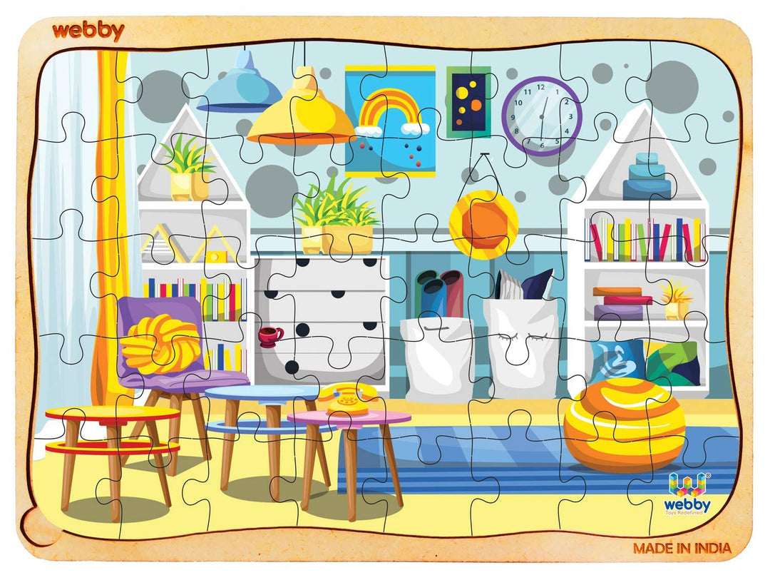 Webby Kids Room Wooden Floor Puzzle, 40 Pcs