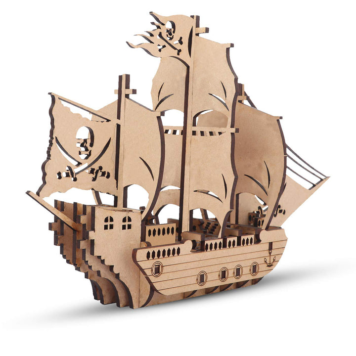 Webby 3D Wooden Pirate Ship Puzzle - 15 Pieces