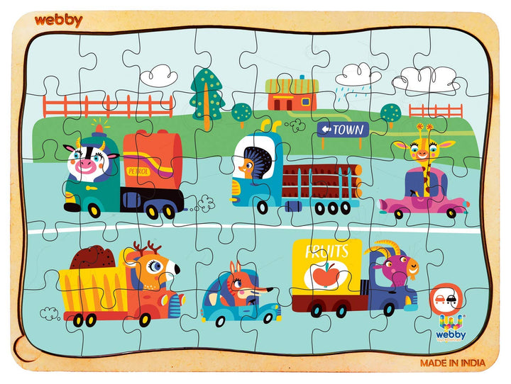Webby Kiddy Highway Wooden Floor Puzzle, 40 Pcs